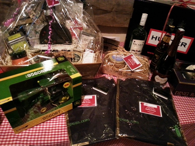 A selection of raffle prizes