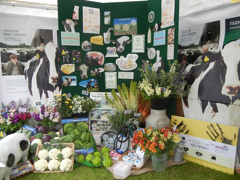 The wonderful produce and informaiton display in the NFU marquee