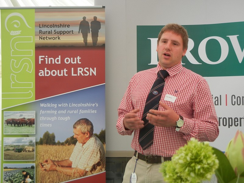 Tom Wells addressing the LRSN and Brown and Co Breakfast Event